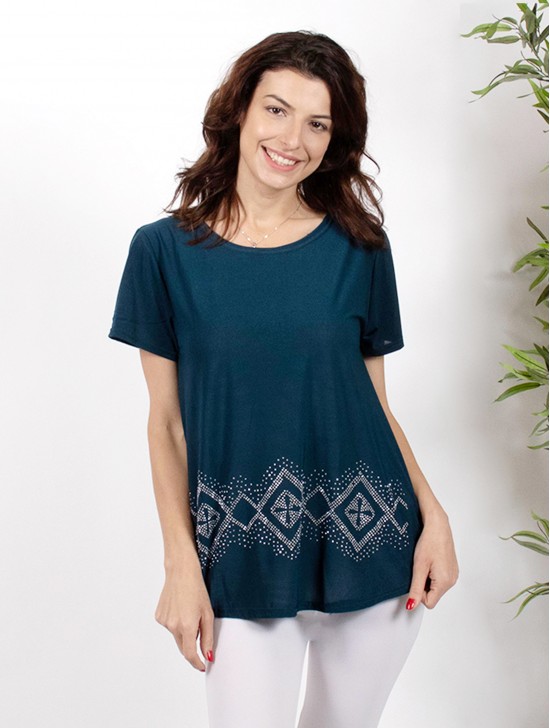 Rhinestone Short-Sleeved T-shirt Rhinestone Short-Sleeved T-shirt